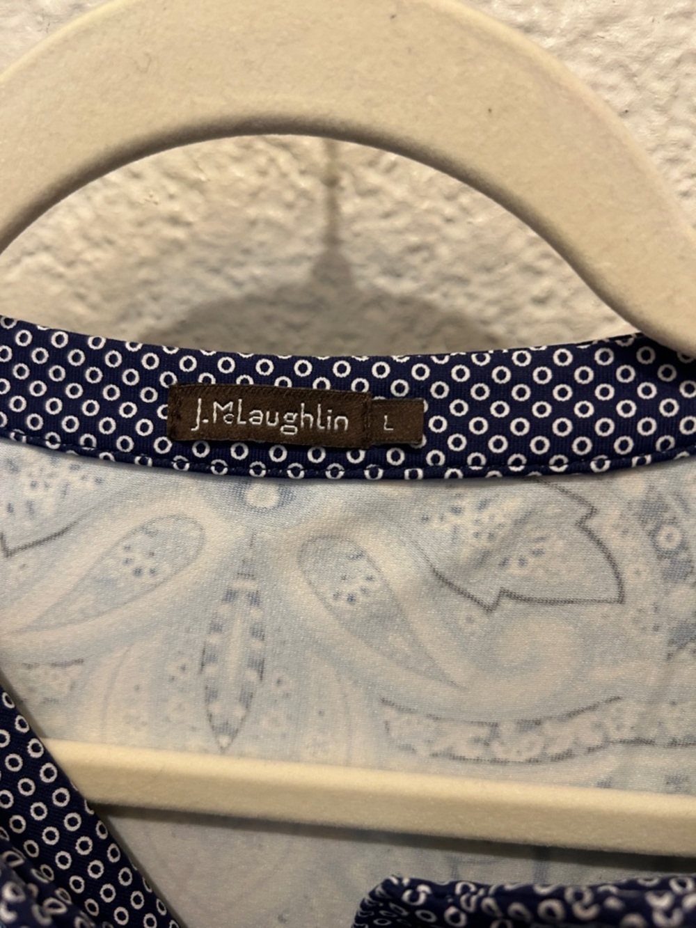 Blue Paisley Split-Neck Women's Top - Picture 2 of 4